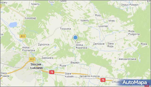 mapa Wólka Różańska, Wólka Różańska na mapie Targeo